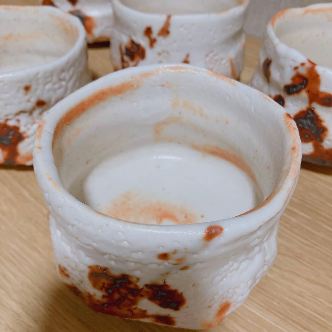 志野焼　汲み出し茶碗 加藤豊久 土代久 真作 5客