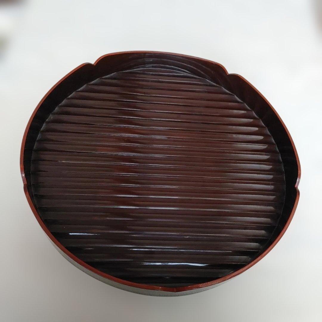 値下げ　花形盆　真塗　木製　茶道具　約29cm