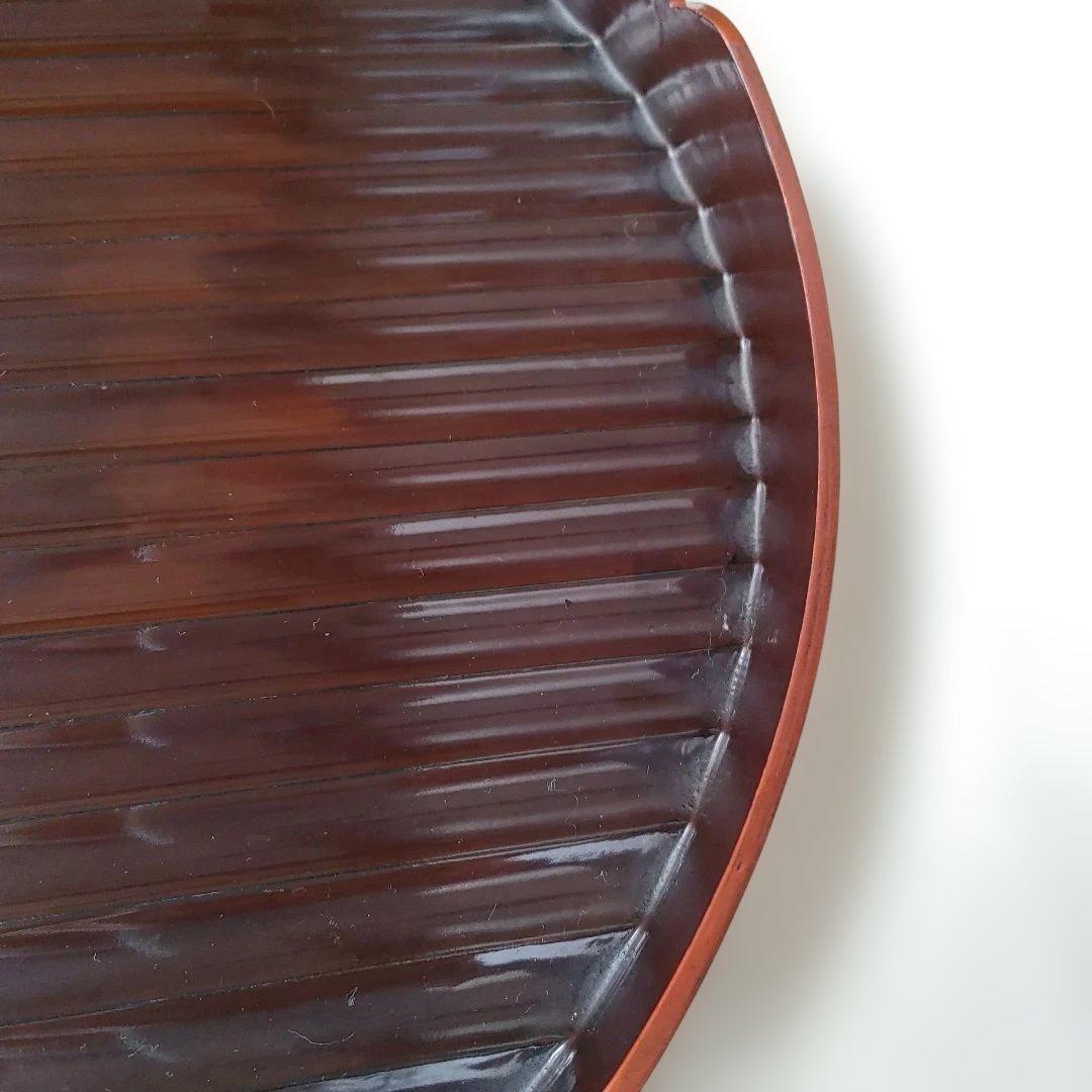 値下げ　花形盆　真塗　木製　茶道具　約29cm