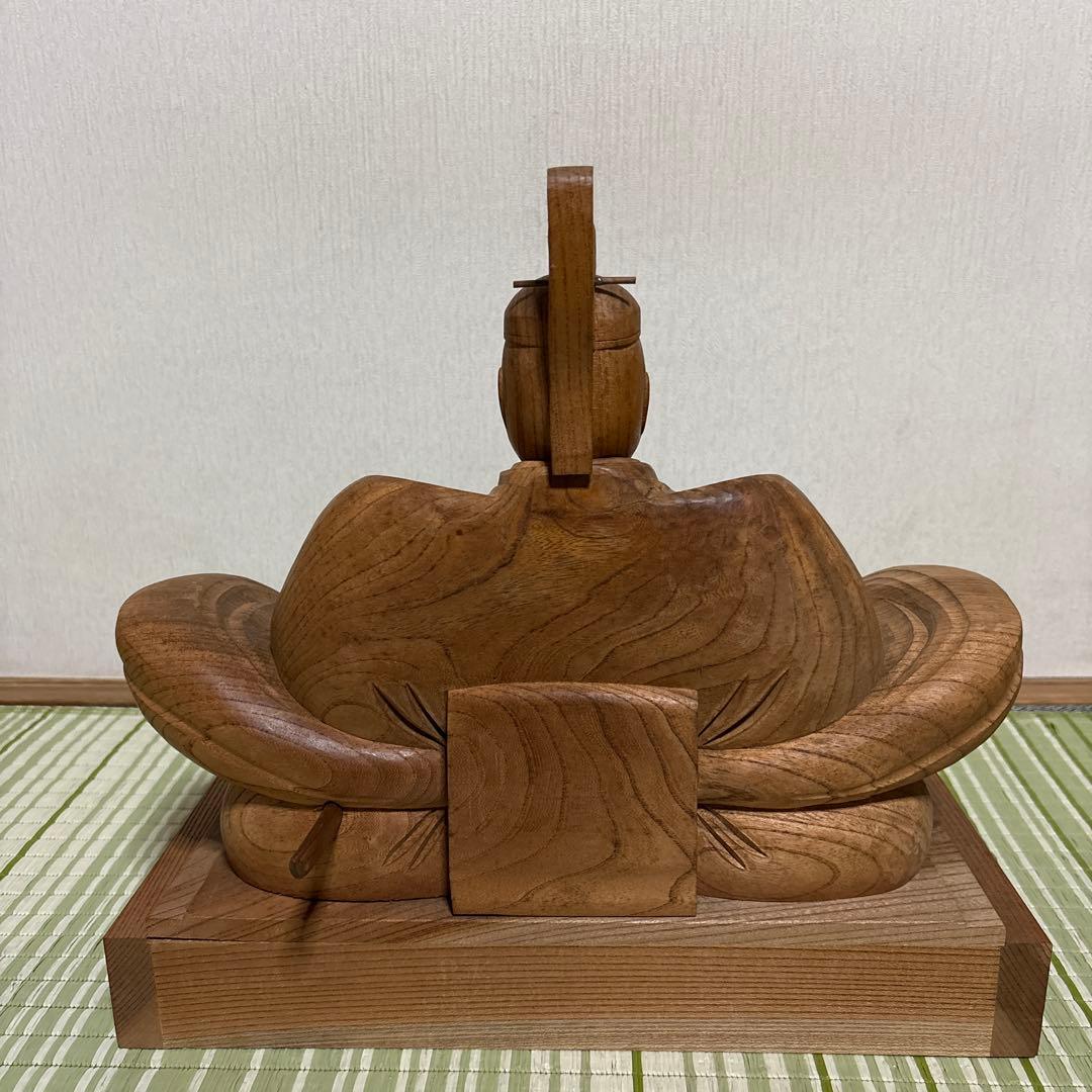 菅公　菅原道真　木彫り　彫刻　工芸品　芸術　置物　オブジェ　骨董品　天神様　仏閣