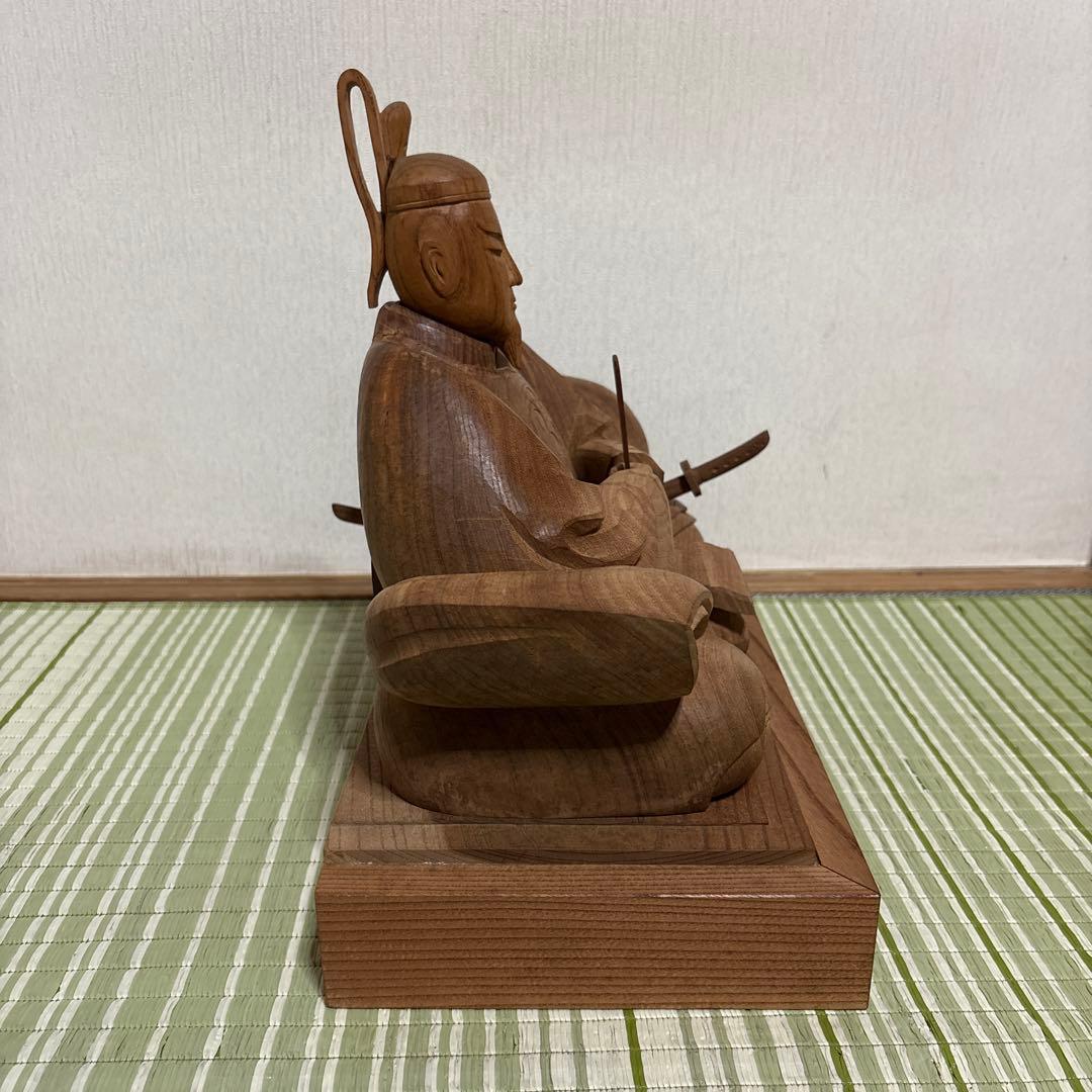 菅公　菅原道真　木彫り　彫刻　工芸品　芸術　置物　オブジェ　骨董品　天神様　仏閣