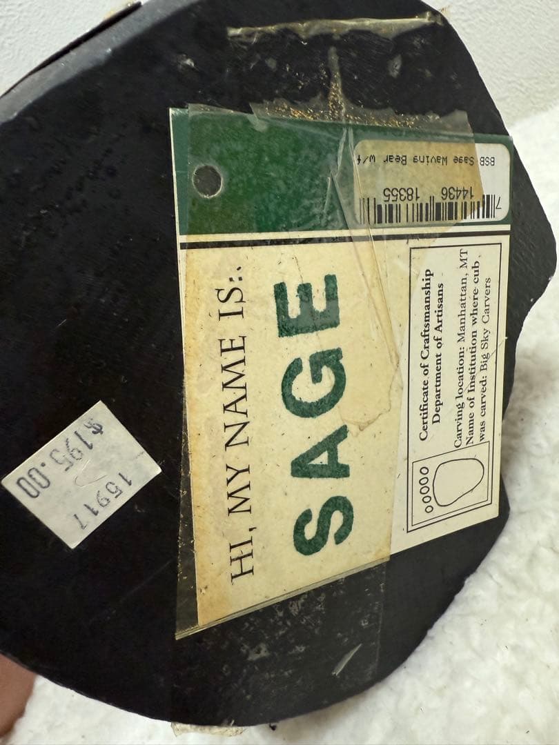 希少 BIG Sky ジェフ フレミング ビッグスカイ 手彫り木製 クマ