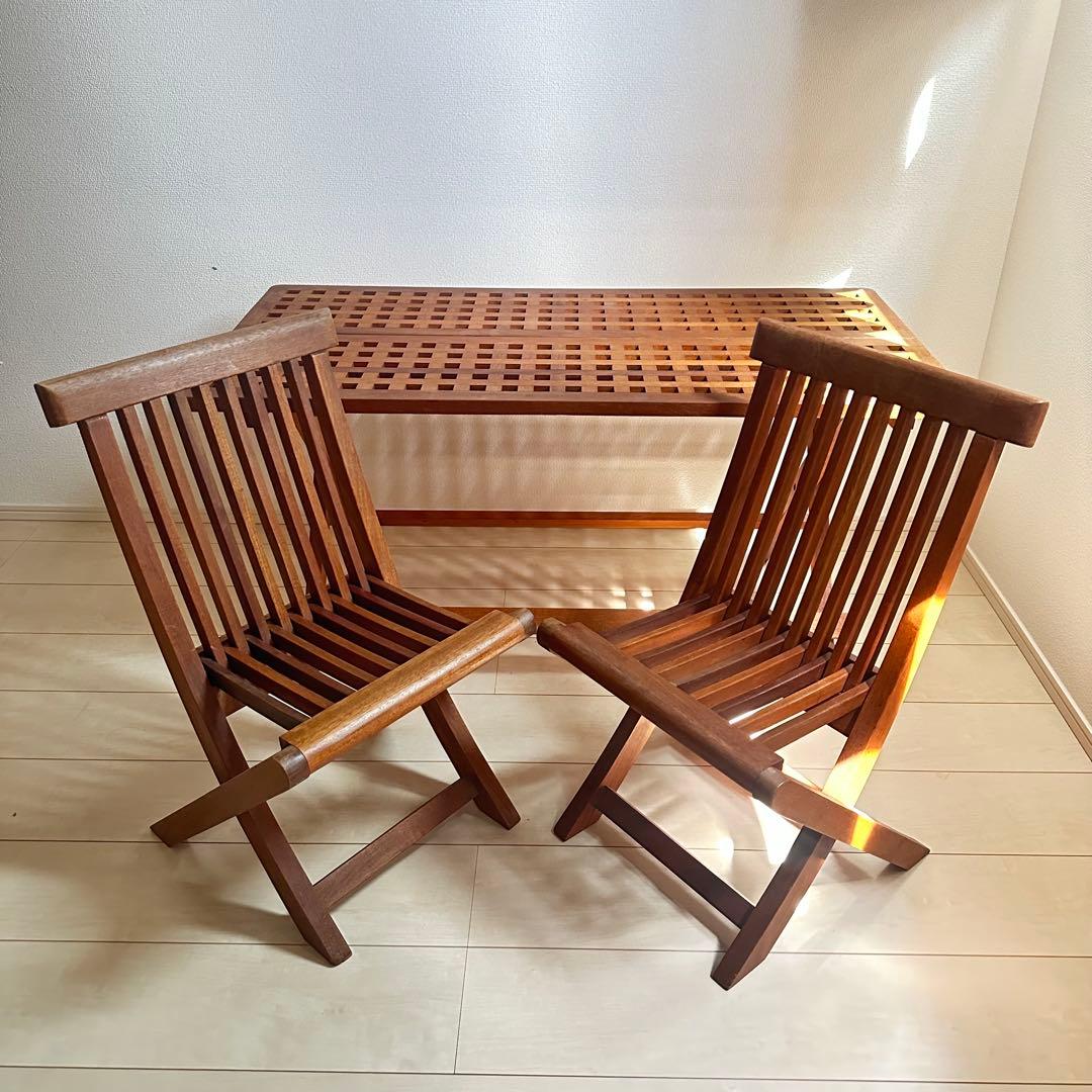 Used☆ビンテージテーブルセット☆ウッドオシャレテーブル3点セット