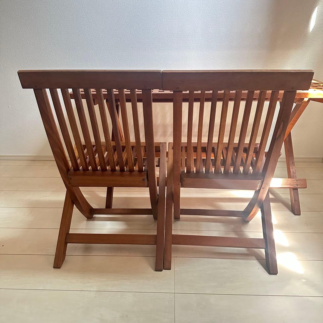 Used☆ビンテージテーブルセット☆ウッドオシャレテーブル3点セット