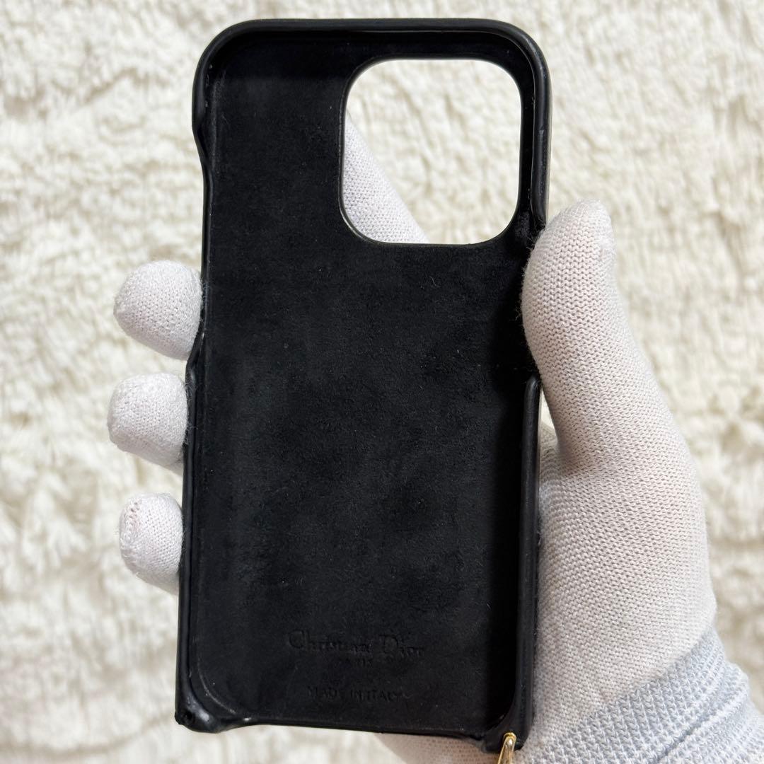 【美品】Dior iPhone14pro ゴールドチェーン　レディディオール