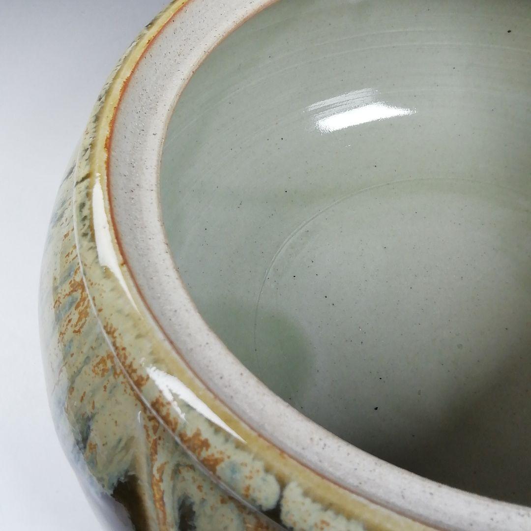 Ｗ６７　水指　『即中斎好　萬古捻梅』『福森比路志 造』　共箱　茶道具