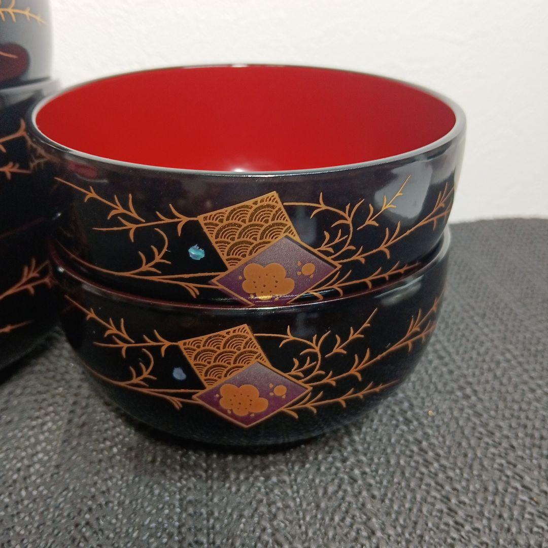 会津塗り 特製会津塗 御汁椀 漆器 豪華蒔絵 和食器 5客セット