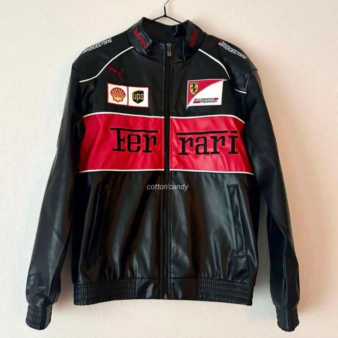 【大セール・残り1点】Ferrari ヴィンテージレザージャケット L
