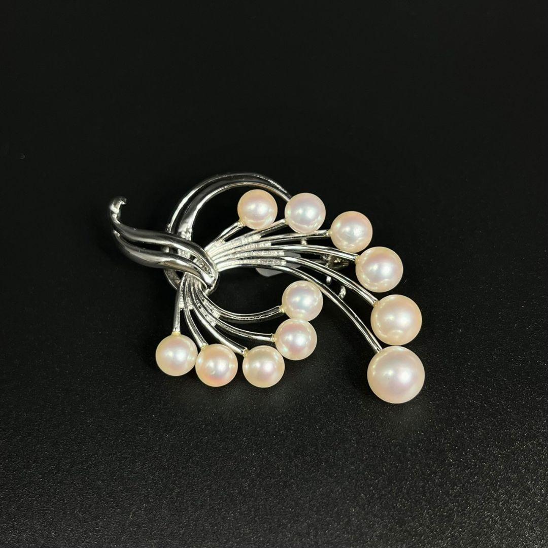 MIKIMOTO ミキモト ブローチ パール 真珠 シルバー SV 11粒