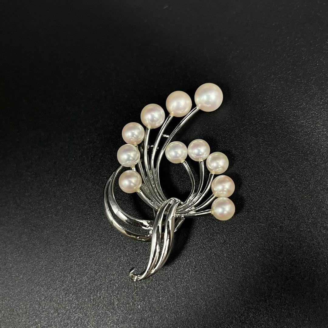 MIKIMOTO ミキモト ブローチ パール 真珠 シルバー SV 11粒