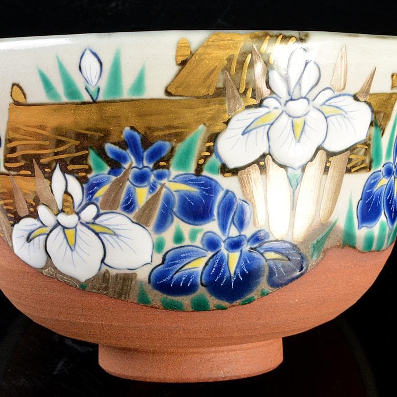 茶道具　京焼　田中万祥造　粉引八つ橋　茶碗　共箱　C　5875