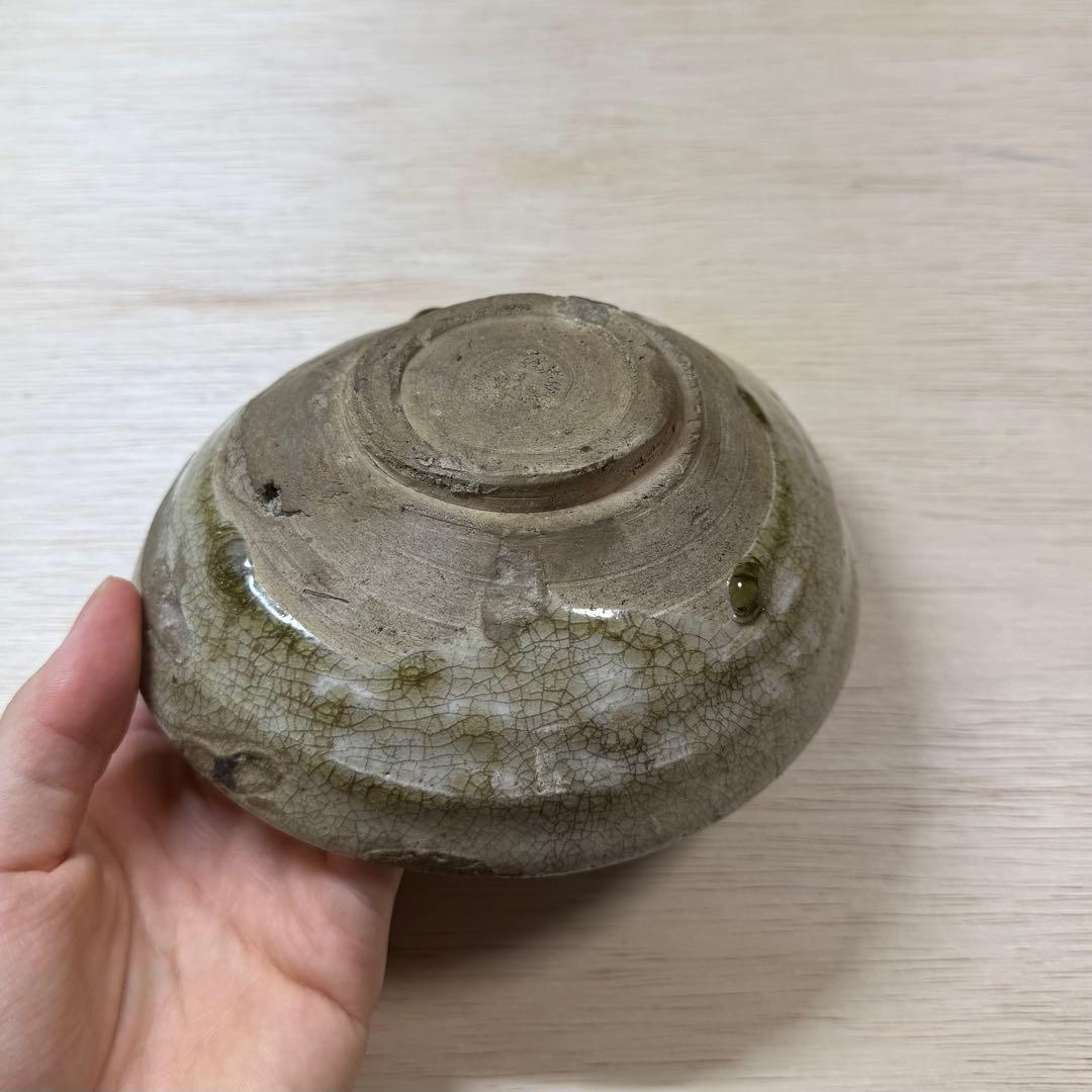 古瀬戸 灰釉 平茶碗 室町時代 茶碗 山茶碗 古美術 骨董 古美濃 古常滑 志野