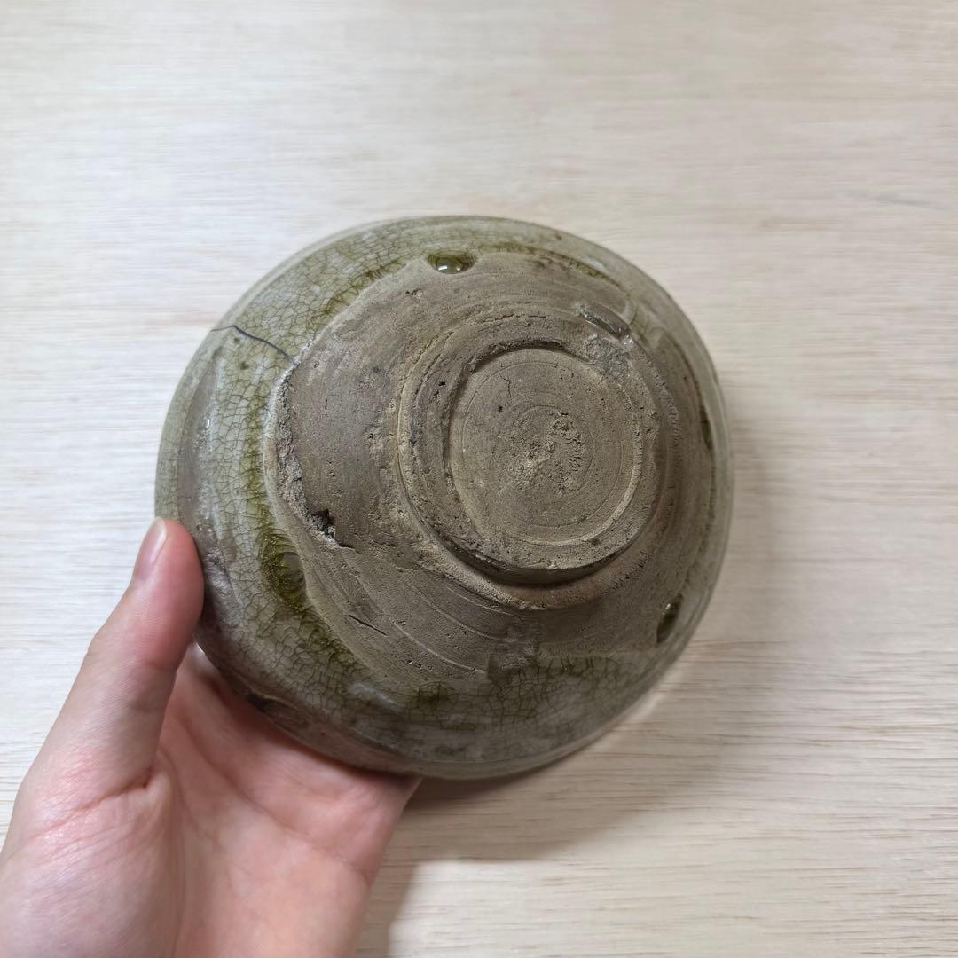 古瀬戸 灰釉 平茶碗 室町時代 茶碗 山茶碗 古美術 骨董 古美濃 古常滑 志野