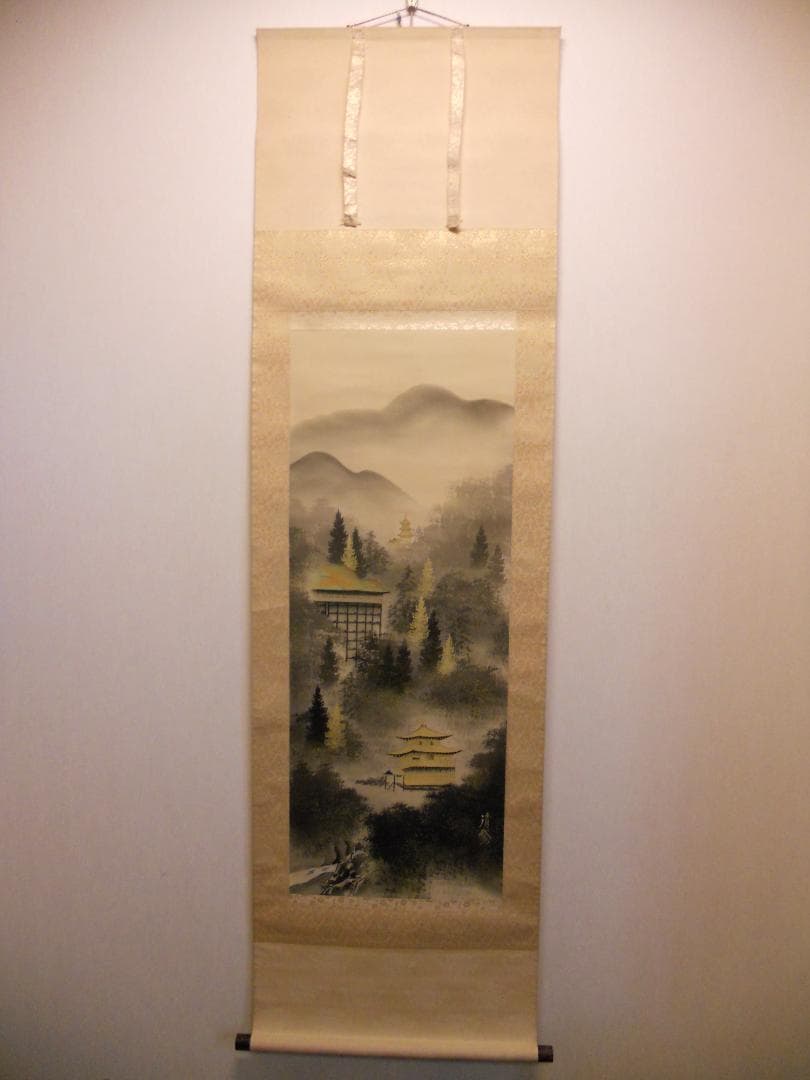 掛け軸 日比清鵞 京洛静韻 絹本 希少 軸装 茶道具 掛軸 美品 です。