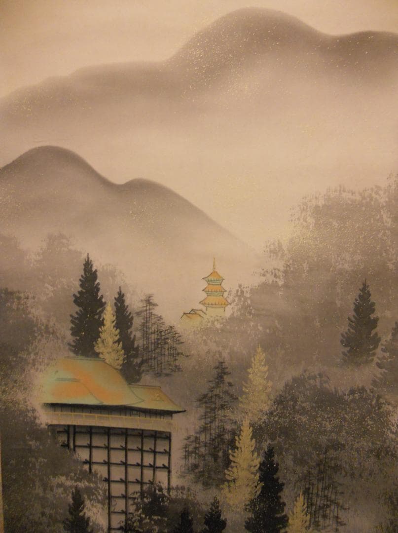 掛け軸 日比清鵞 京洛静韻 絹本 希少 軸装 茶道具 掛軸 美品 です。