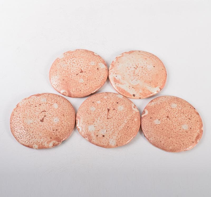 和食器　志野焼　加藤重高作　重高陶房　翠窯　志野銘々皿　共箱　M　R5010