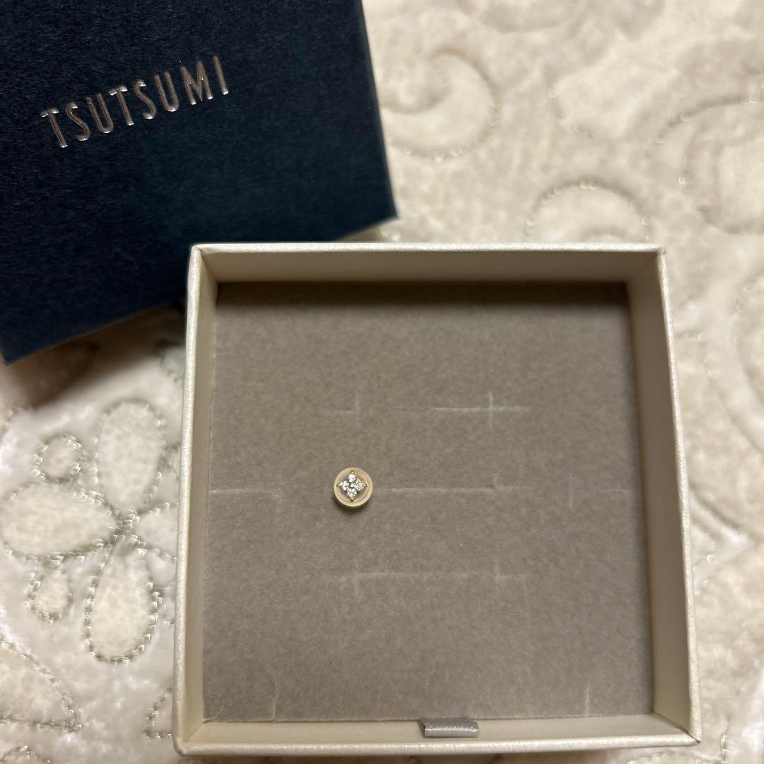 【はぜどん】TSUTSUMI シンプルダイヤモンドピアス k18 片耳
