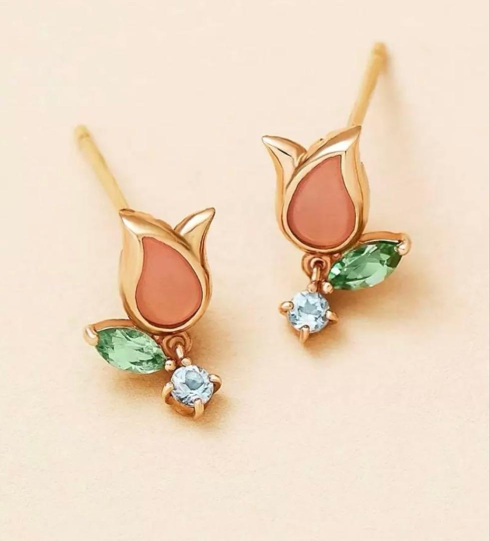 TAKE-UPテイクアップ　[ 誕生花ジュエリー]3月チューリップピアス