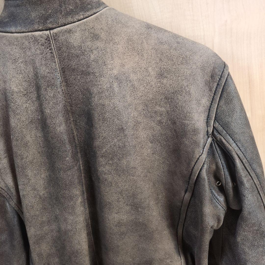 AVIREX ダークブラウン レザーライダースジャケット