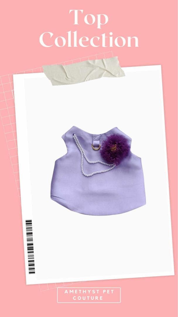 Amethyst Pet Couture紫色フリルドレスとスカートセット