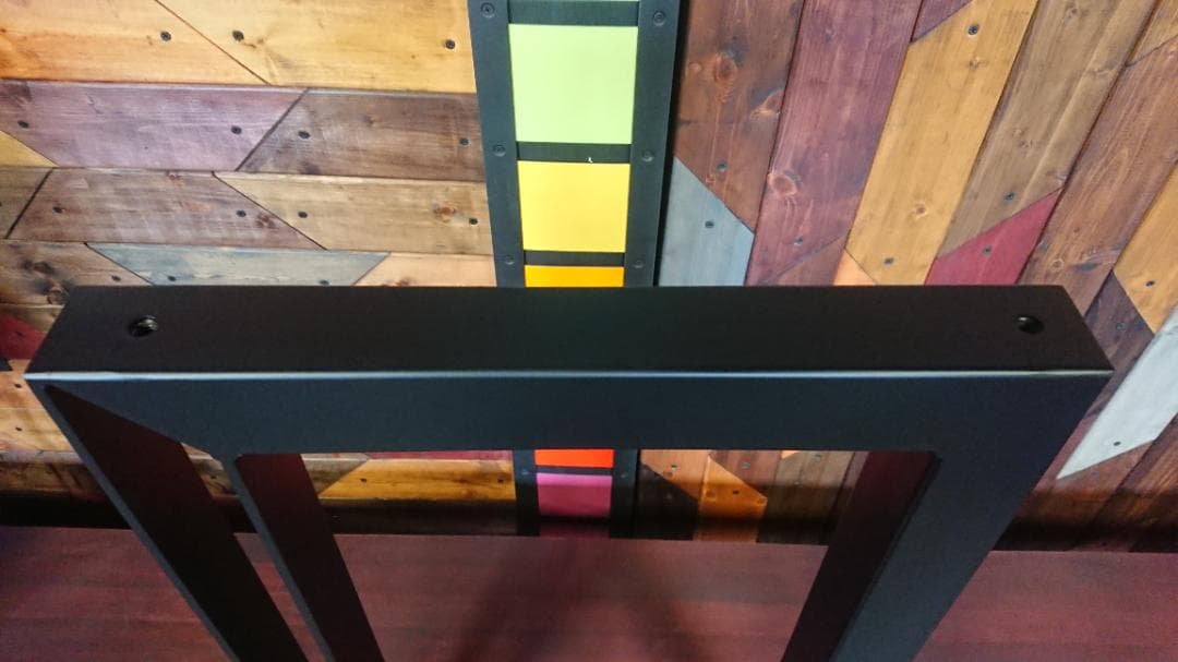 マットでアイアンな極太＆フラット鉄脚♪ 100×600×700 □型 2脚ver