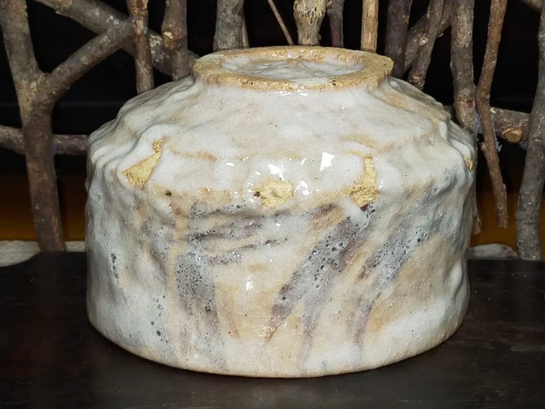 ♥美濃焼　志野　茶碗　無銘　茶道具　骨董　古玩