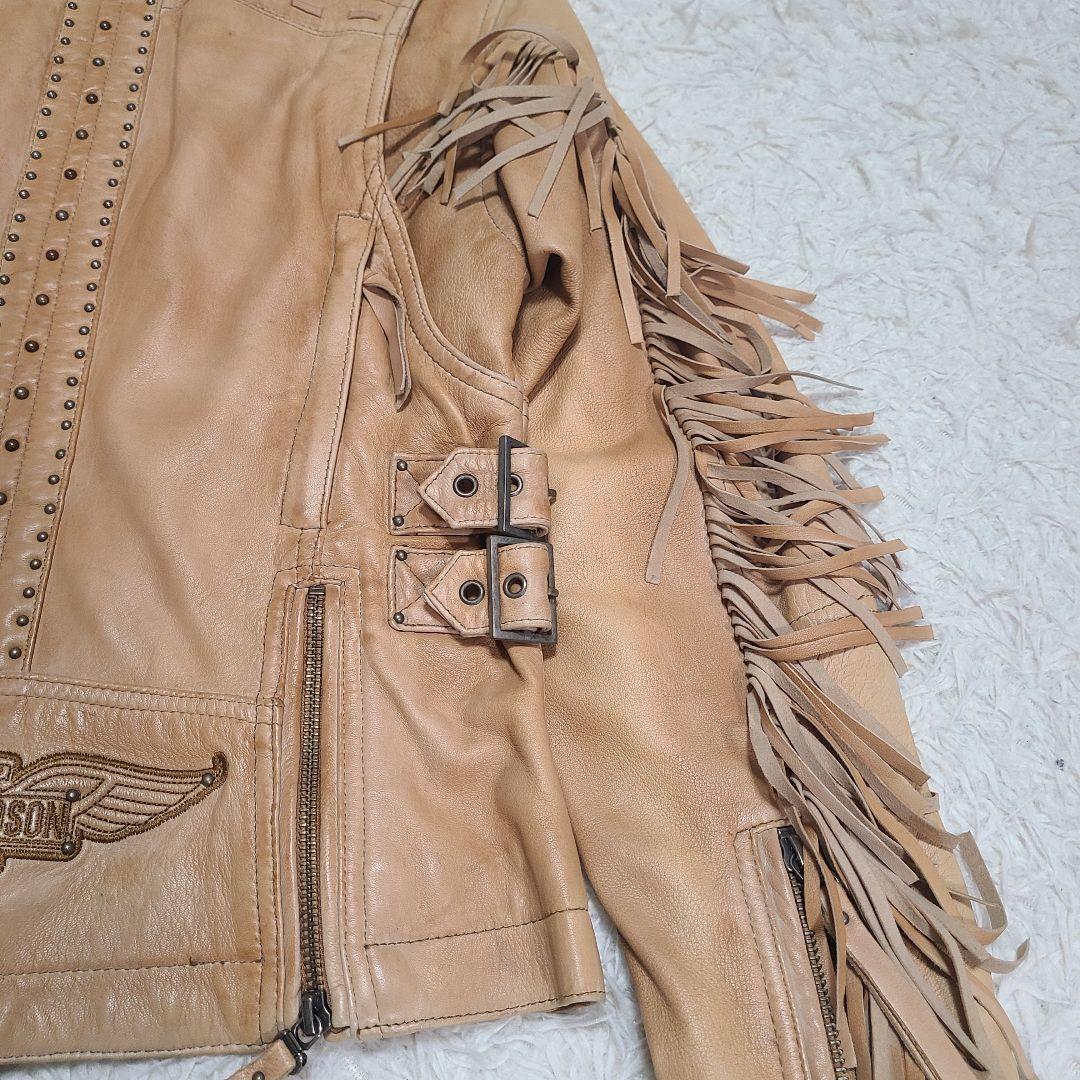 ヴィンテージ ハーレーダビットソン シングル ライダースジャケット ロゴ刺繍