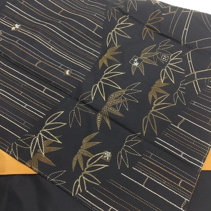 フ*ゴ様 本場縞大島紬　訪問着　正絹　刺し子