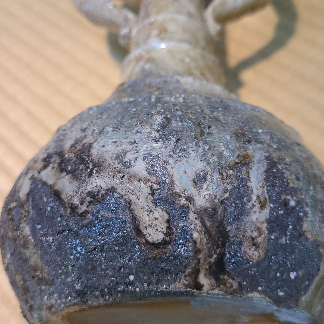 信楽焼 加藤隆彦作 花入 高さ9寸（約27cm） 共箱 本物保証