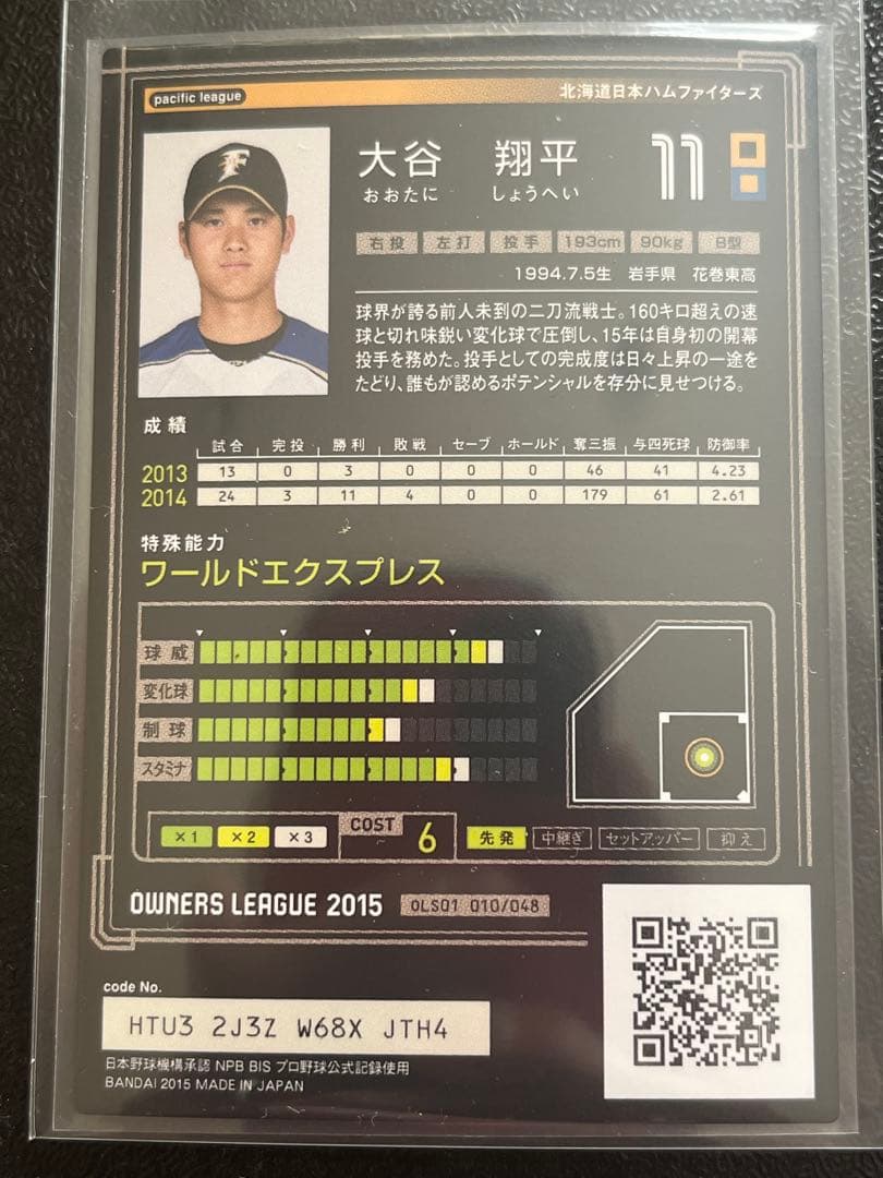 大谷翔平 オーナーズリーグカード 3枚セット