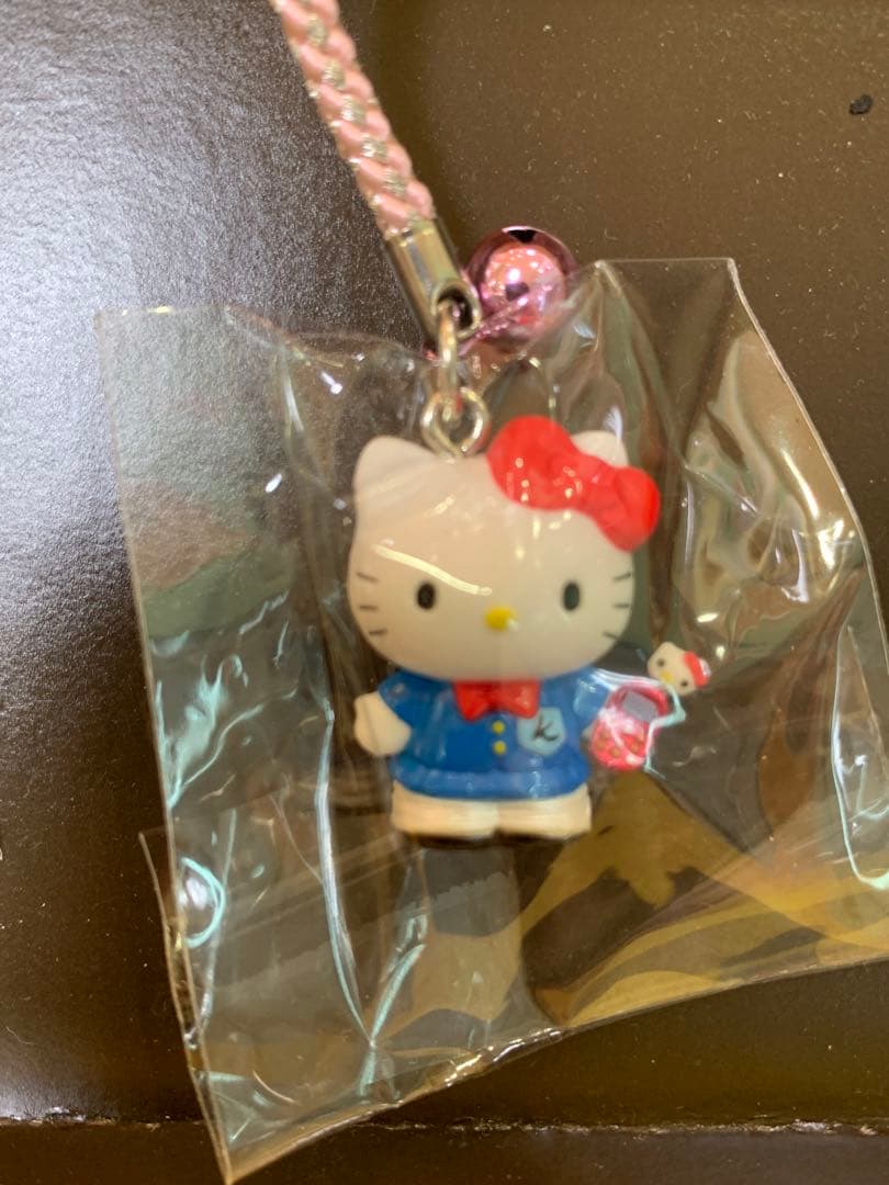 へ*可様 ハローキティ ストラップ クラブ活動は帰宅部キティ　昭和レトロ