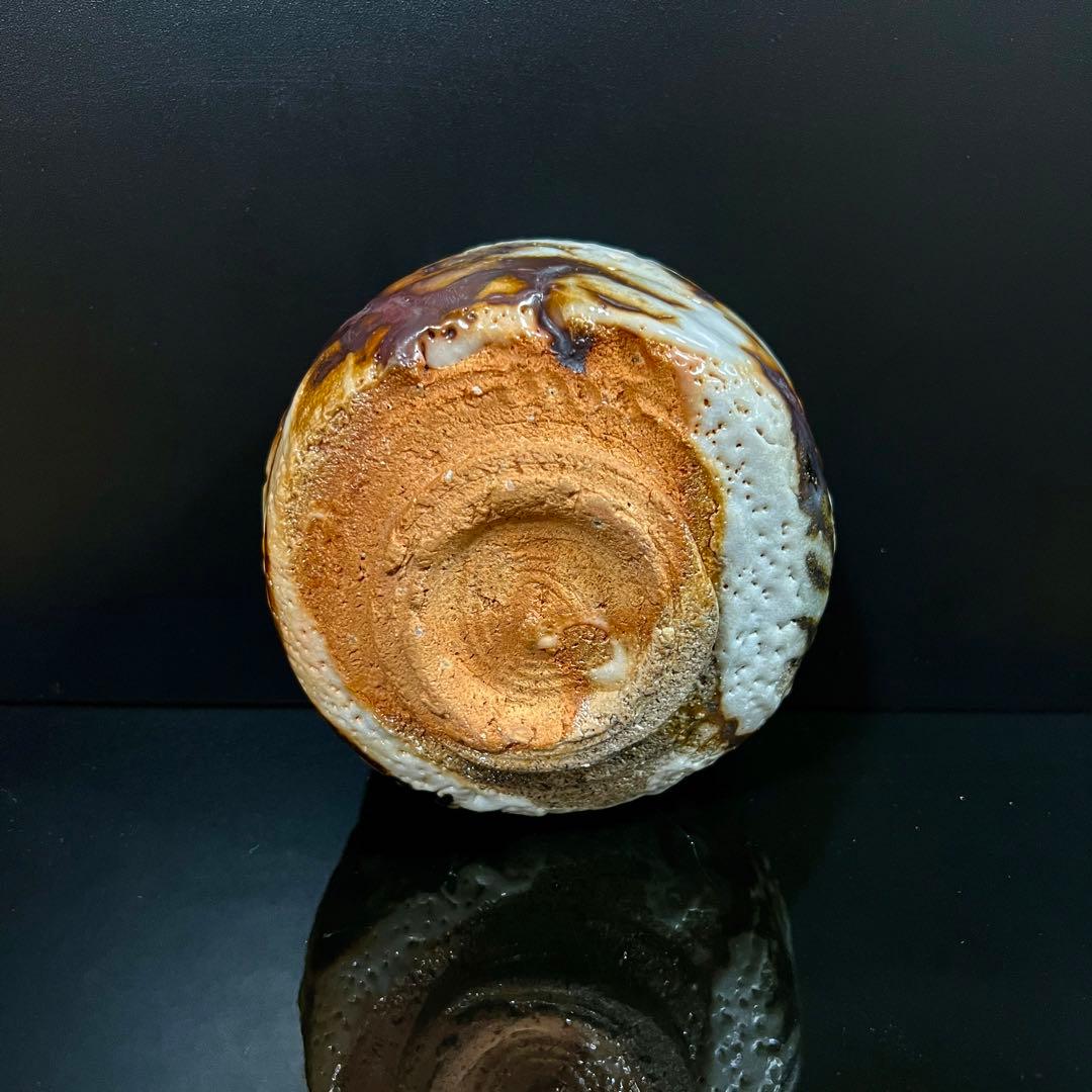 月形那比古　鬼志野茶碗　茶道具　共箱　本物保証！茶碗 茶碗 茶道具 共布