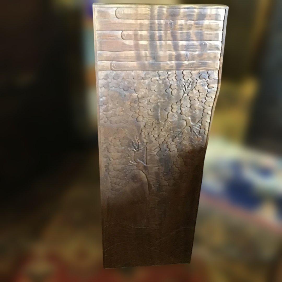 アンティーク軽井沢彫り　茶道具　茶室　箪笥 櫻