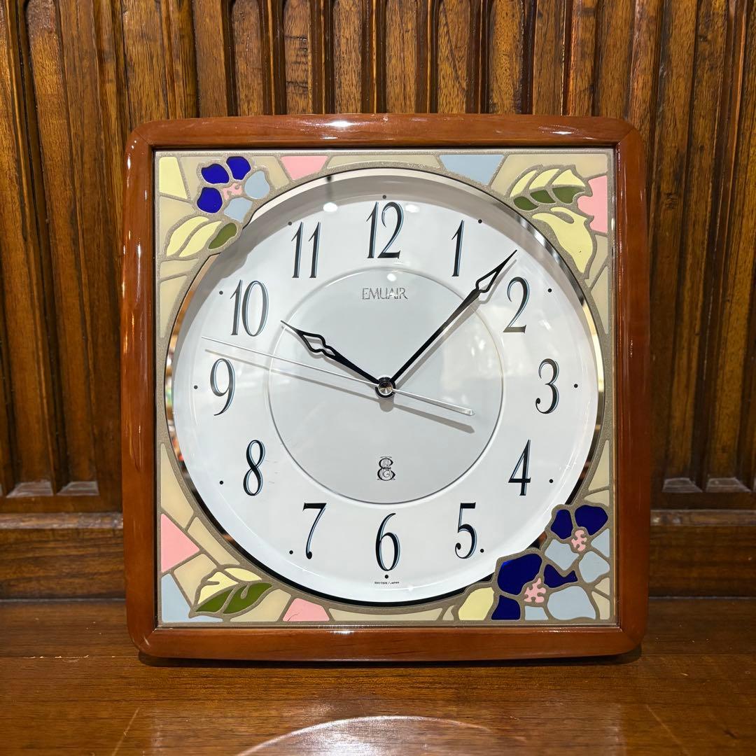 EMUAIR ステンド風　ウォールクロック　壁掛時計　8MG746EJ