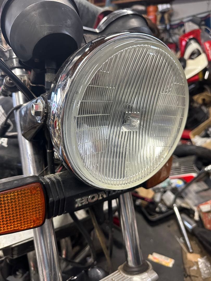 当時物シビエスーパーオスカー180πシビエ凹レンズ付ヘッドライトマーシャルCBX