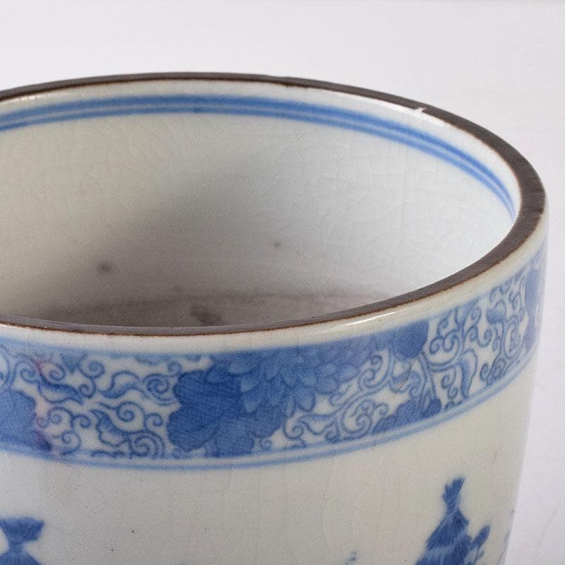 瀬戸焼　古瀬戸　染付秋草文　三つ足香炉　火入れ　V　R7933