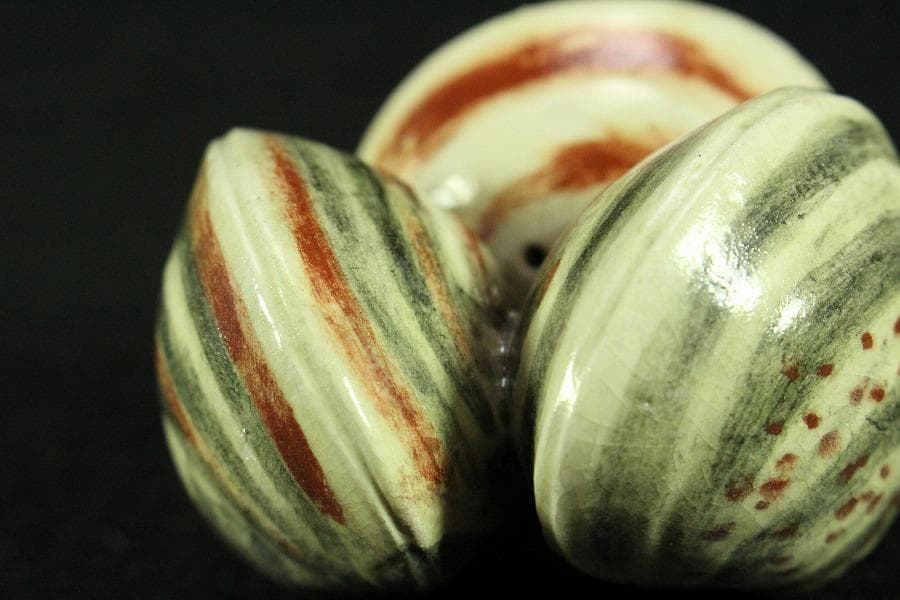 茶道具 三蛤 蓋置 共箱 雛祭り(K-LC868)