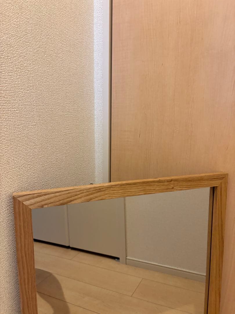 カントリー調 オーク材フレーム ウォールミラー カナディアン/アンティーク