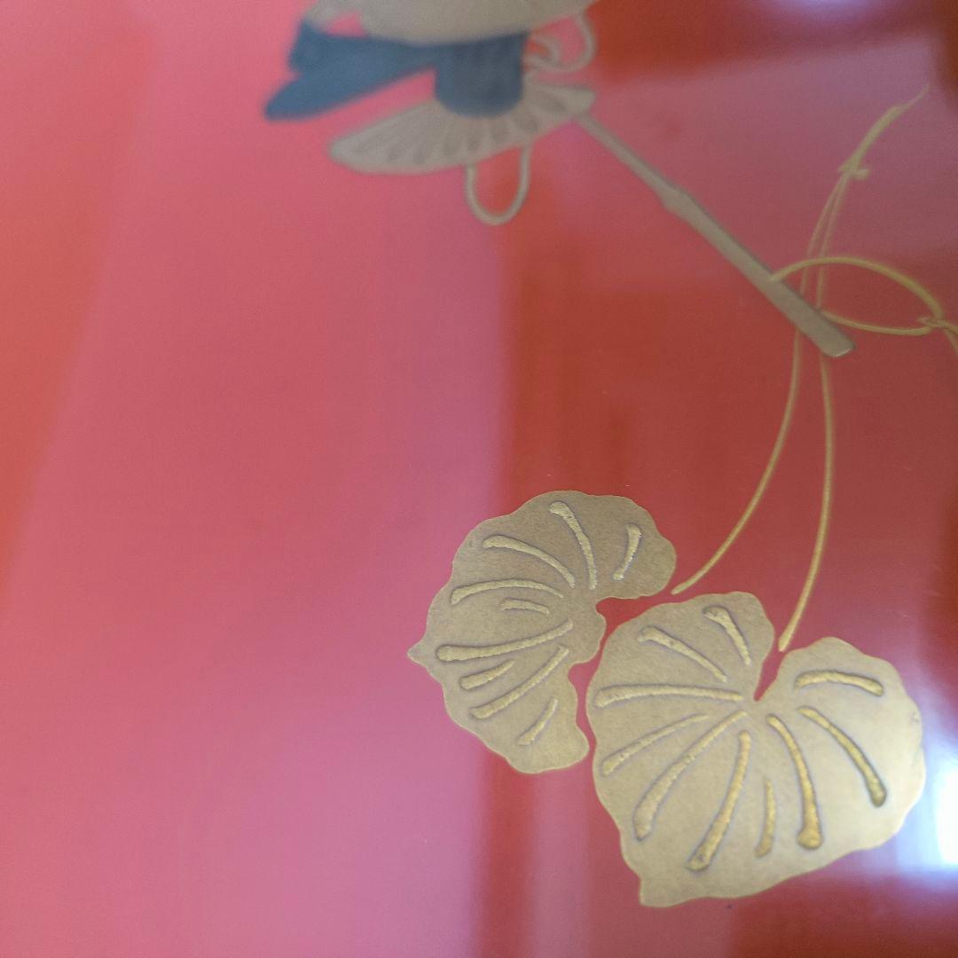 能登 金蒔絵 朱塗引 中江伊兵衛 松屋　盆　４枚