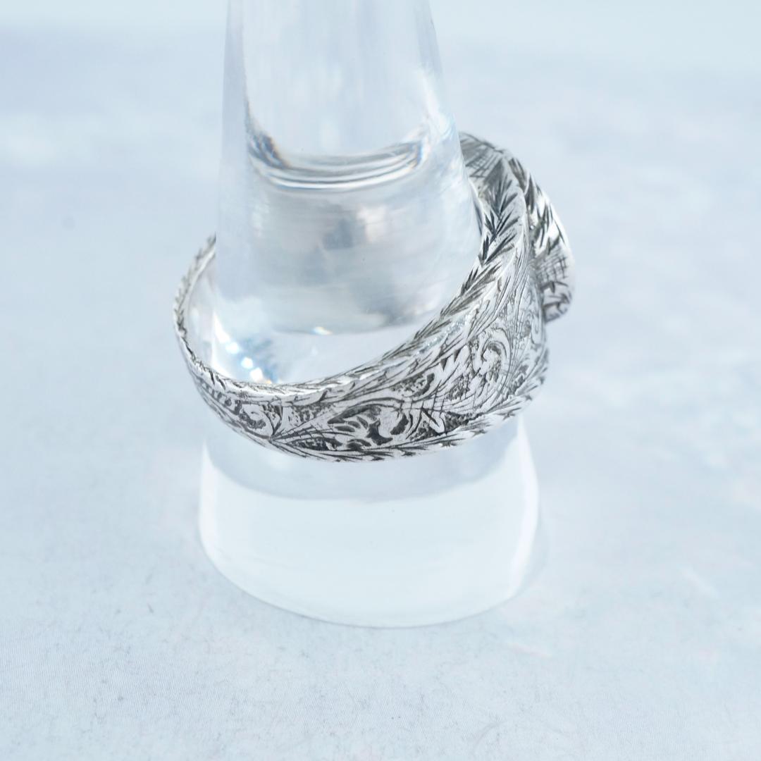 美品 グッチ インターロッキングG アラベスク　SV925 リング　23号