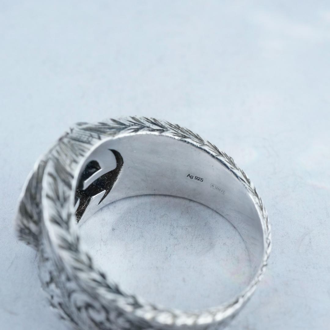 美品 グッチ インターロッキングG アラベスク　SV925 リング　23号