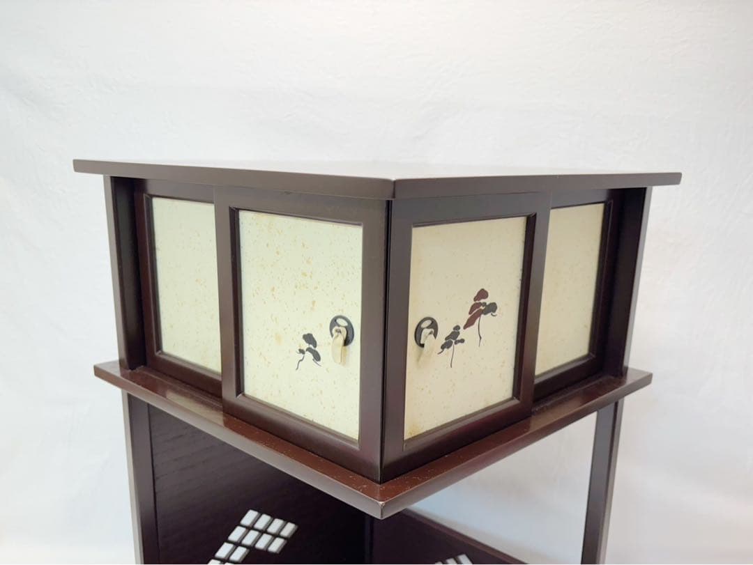 ほぼ未使用 茶道具 秀斎作 淡々斎好み 徒然棚 溜塗 組立式 元箱