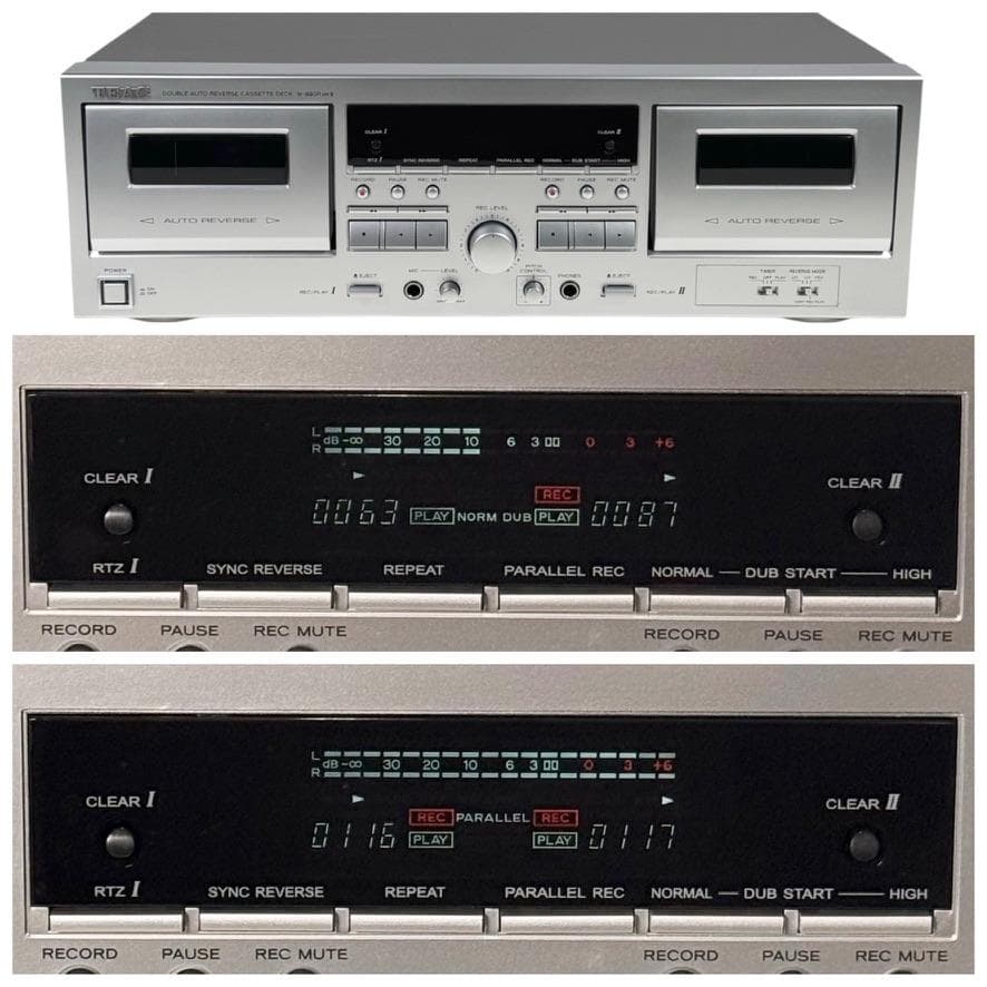 優良美品 TEAC ダブルオートリバースカセットデッキ W-890RMK2-S