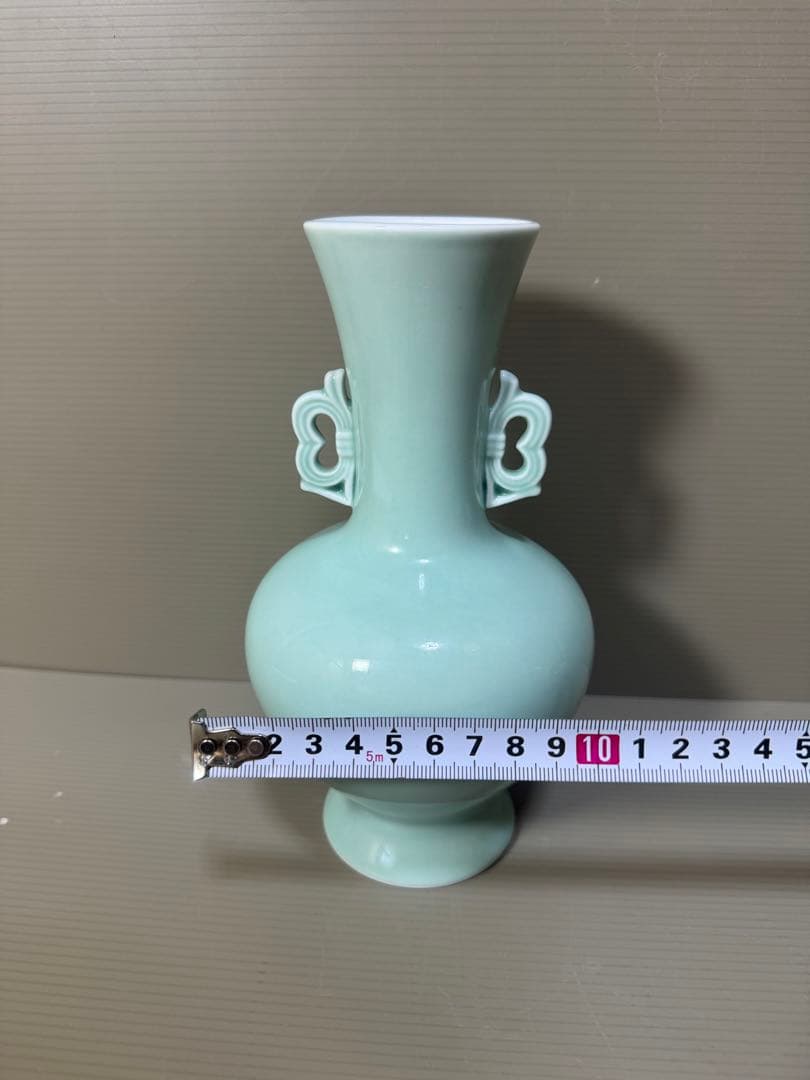 2221  深川製磁　製磁　双耳花瓶