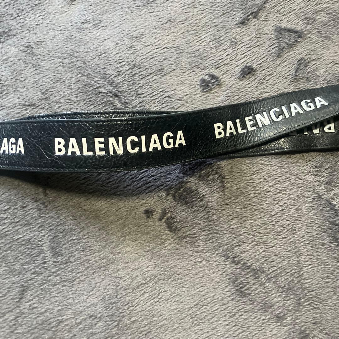 BALENCIAGA バレンシアガ ネックストラップ　ロゴ レザー　0705