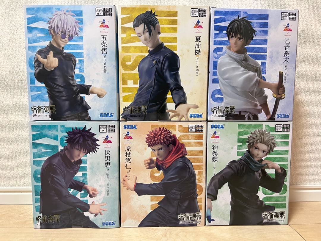 呪術廻戦 Luminasta フィギュア 6個セット / ビジュアルボードセット