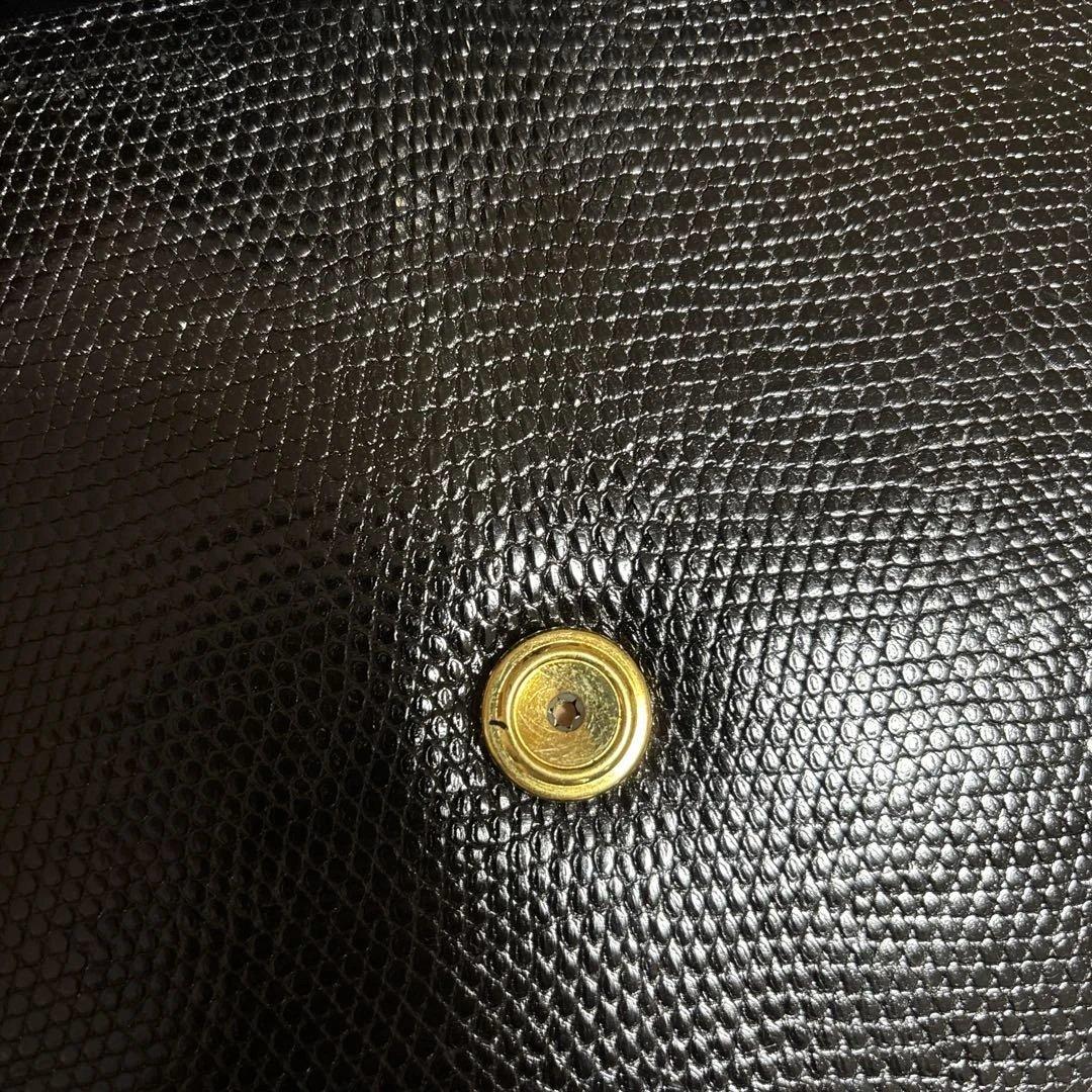 YVES SAINT LAURENT イヴサンローラン型押しトップハンドルバッグ