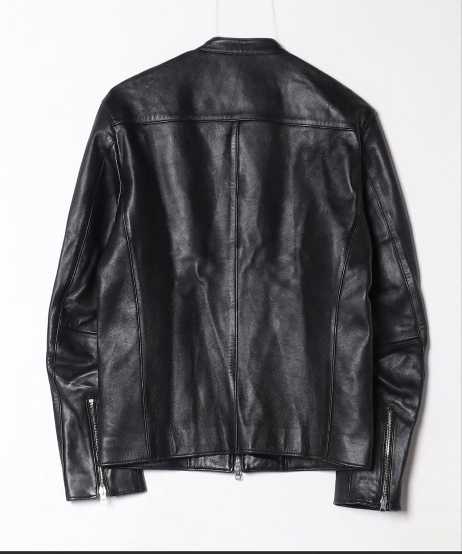 【本革】LIDNM 黒レザーシングルライダースジャケット　Lサイズ