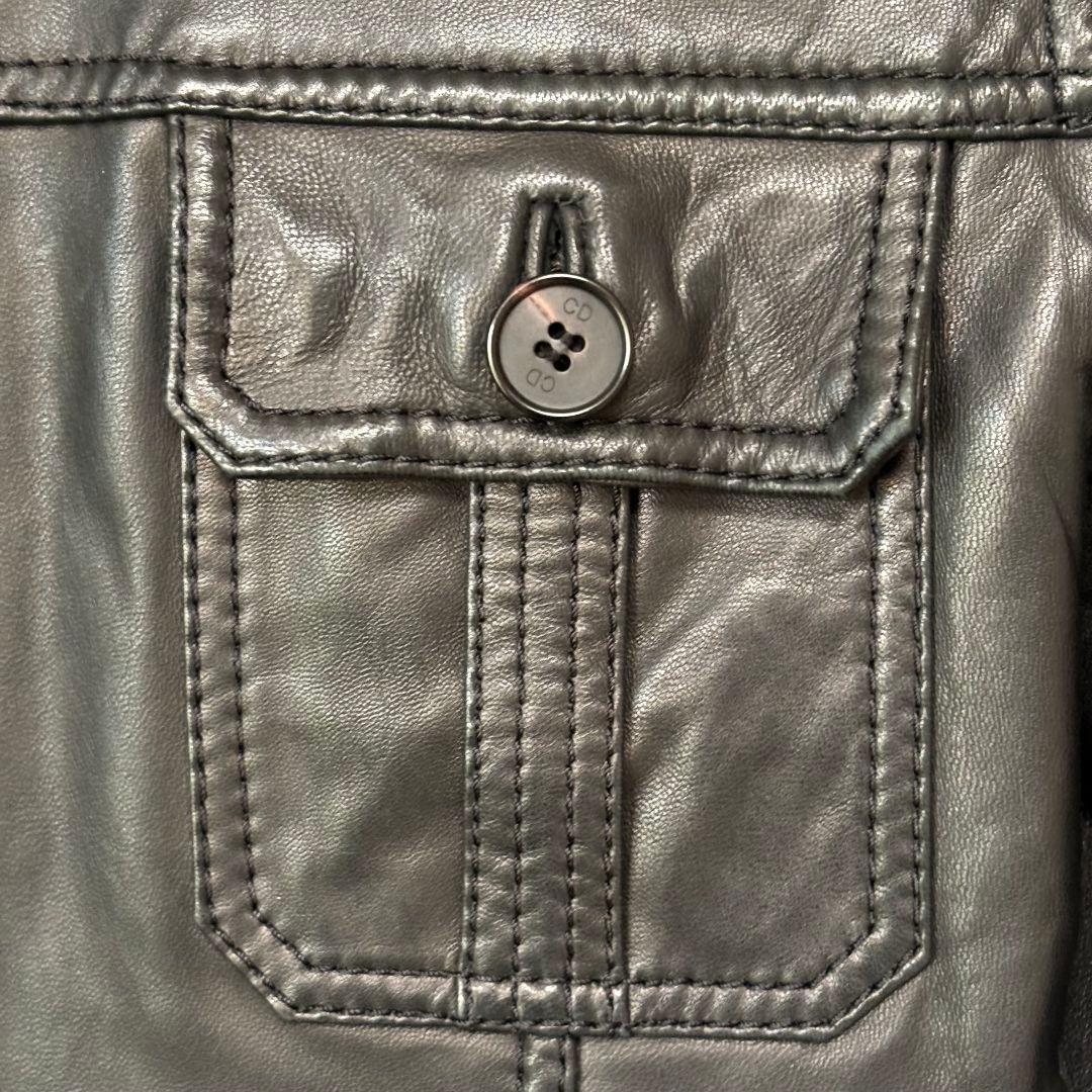 【訳あり】 スタッドオム レザージャケット ライダース 4ポケット ジップアップ