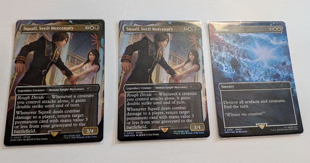 F・F プロモカードSeeDの傭兵2枚、と 古代魔法「アルテマ」1枚の計3枚。